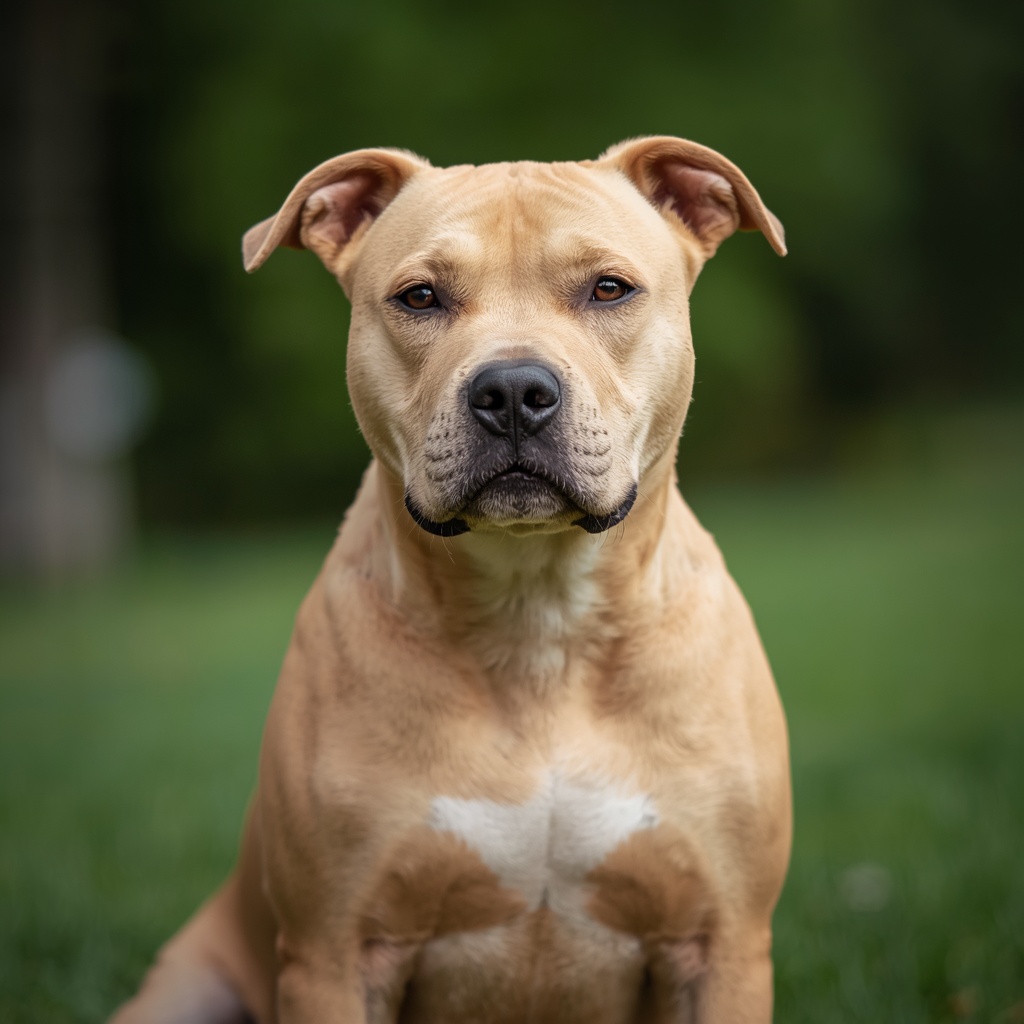 Fawn Staffordshire Bull Terrier.