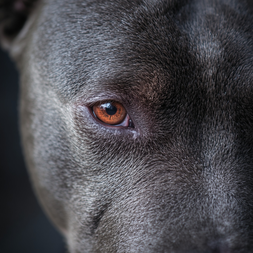 Close-up of a Blue Staffordshire Bull Terrier's coat.